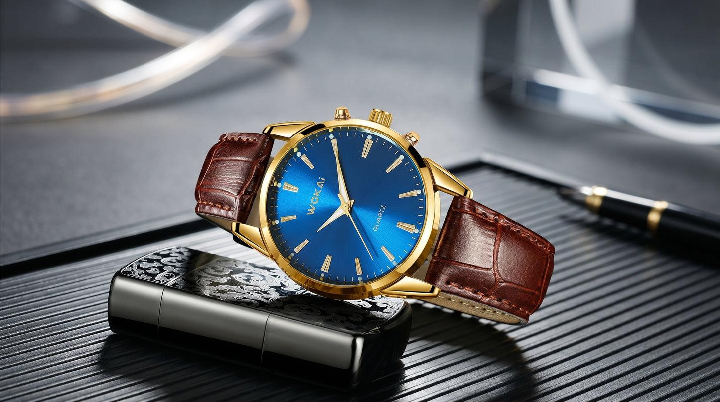 Montres Homme Quartz Cadran Baton 2 couleurs
